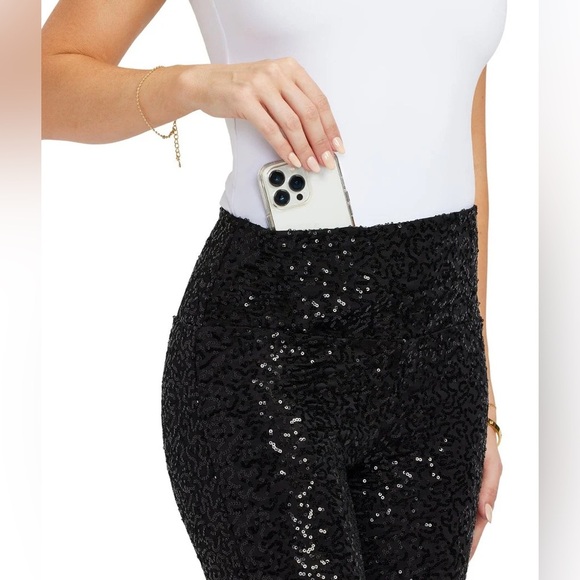 Tipsy Elves BLACK SEQUIN HIGH WAISTED LEGGINGS | NEW/NWOT!!🖤 - Picture 10 of 11